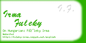 irma fuleky business card